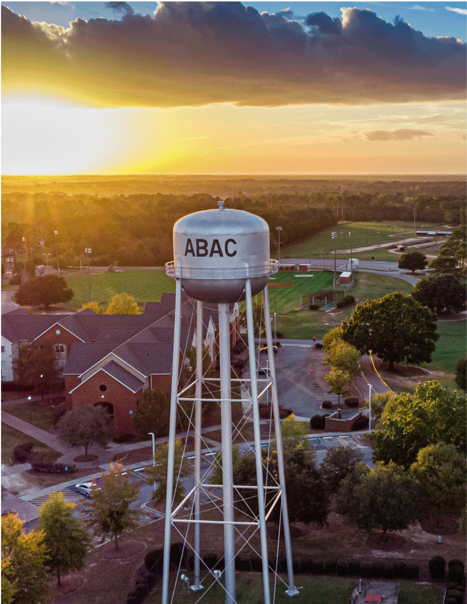 Aerial view of ABAC water tower