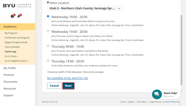 Scheduling PathwayConnect Gathering & Religion Class Time | BYU Pathway ...