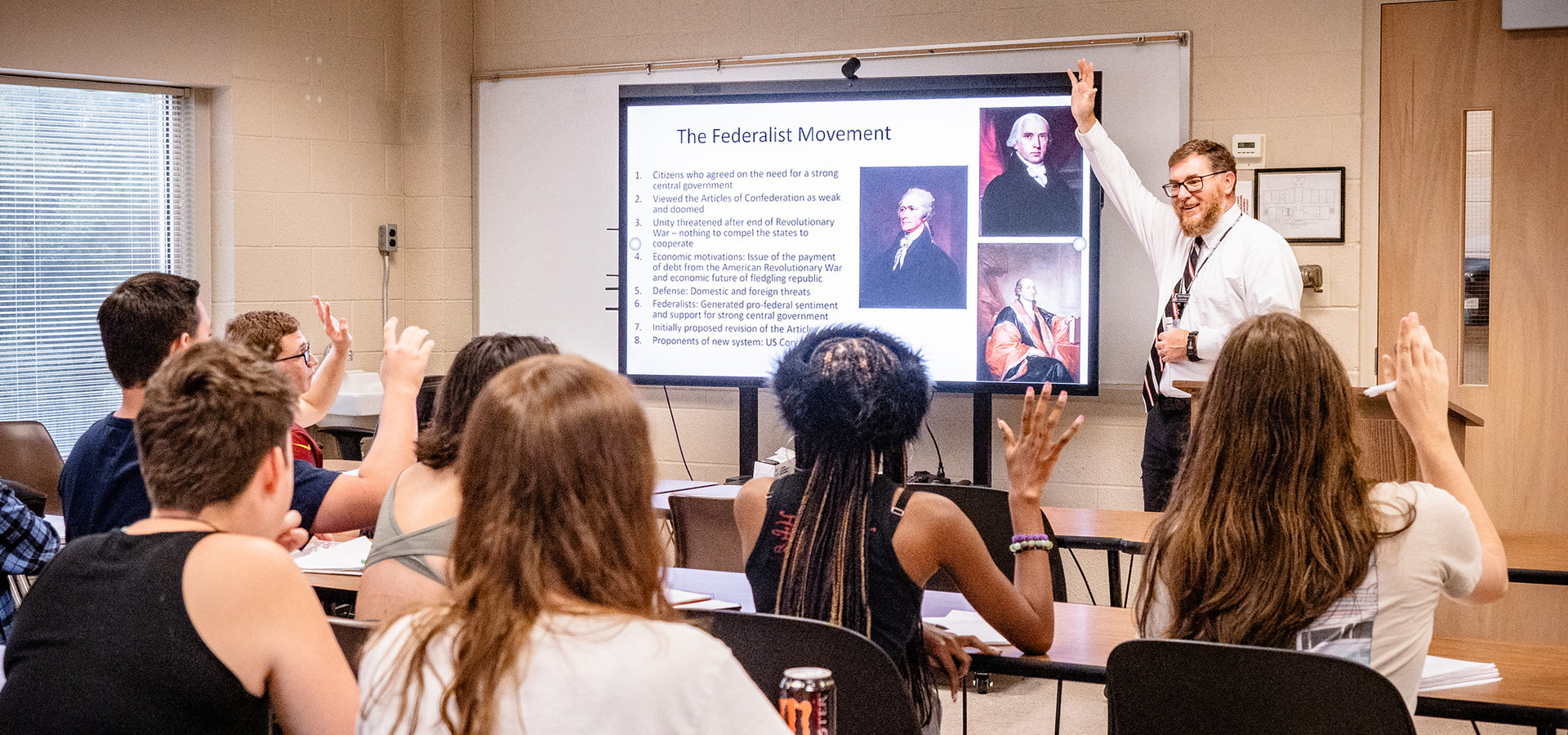 Group of students in a history class