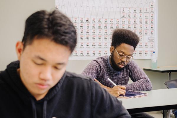 Students in a science clasroom