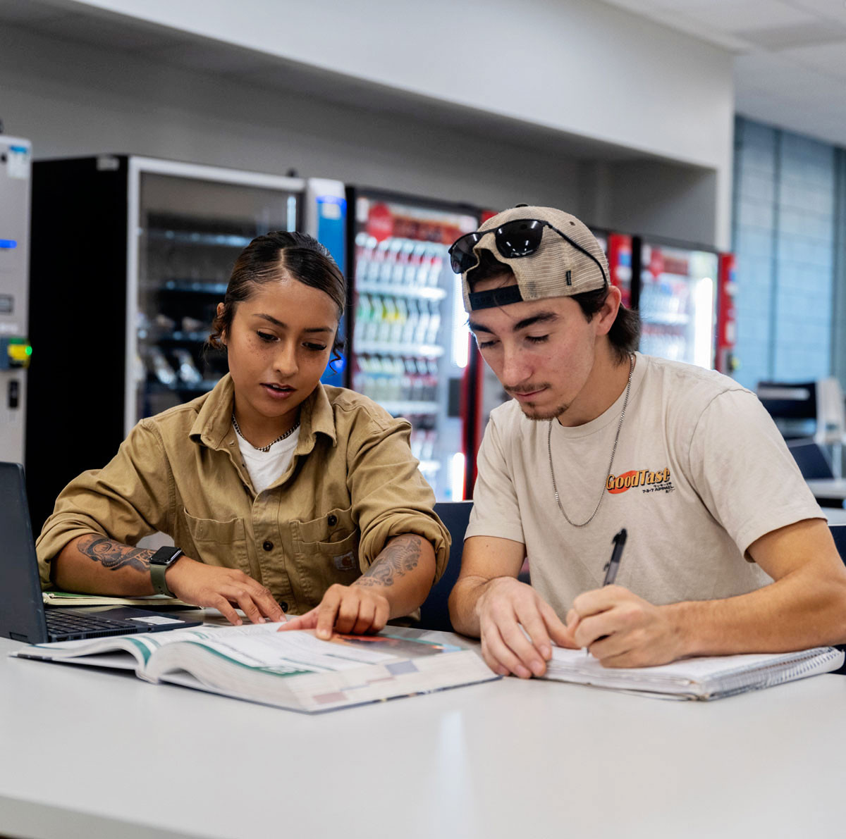 Students working on homework