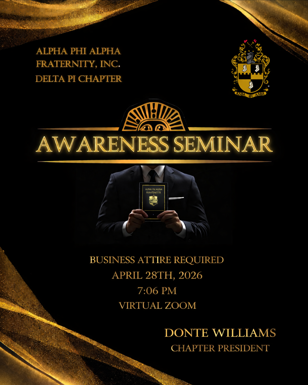 Image of Alpha Phi Alpha Fraternity, Inc. | Delta Pi Chapter Awareness Seminar 