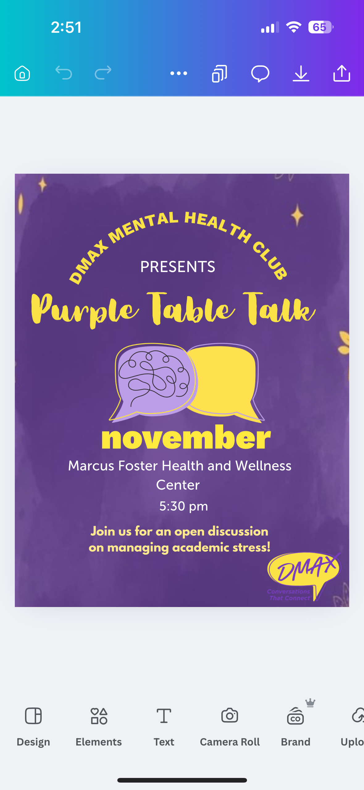 Image of Purple table talk