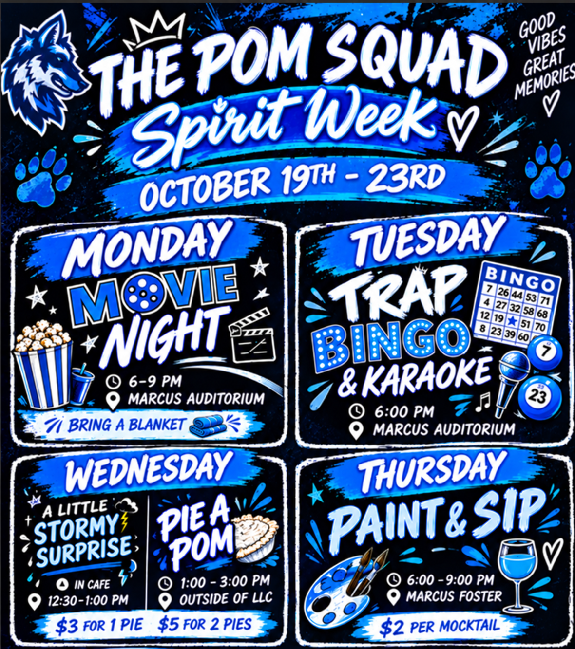 Image of The POM Squad Spirit Week- Movie Night