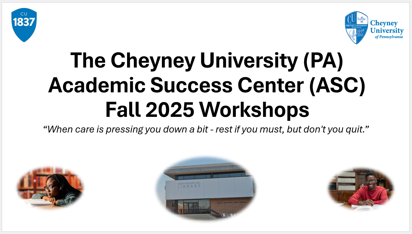 Image of Fall 2025 Academic Success Center Workshops 