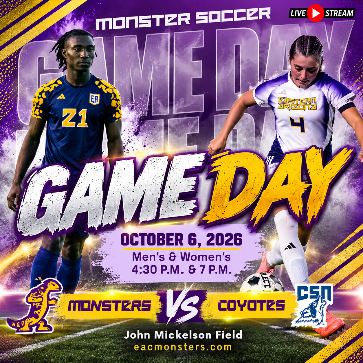 Image of EA Men's & Women's Soccer vs. College of Southern Nevada