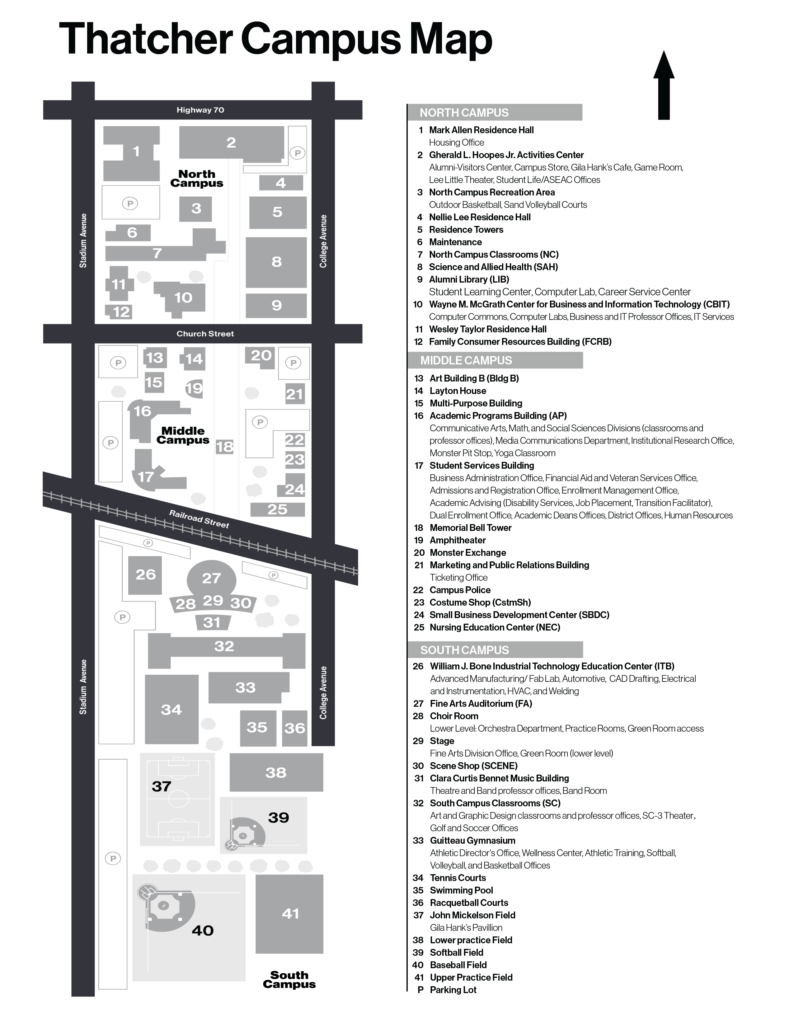 EA Thatcher Campus Map