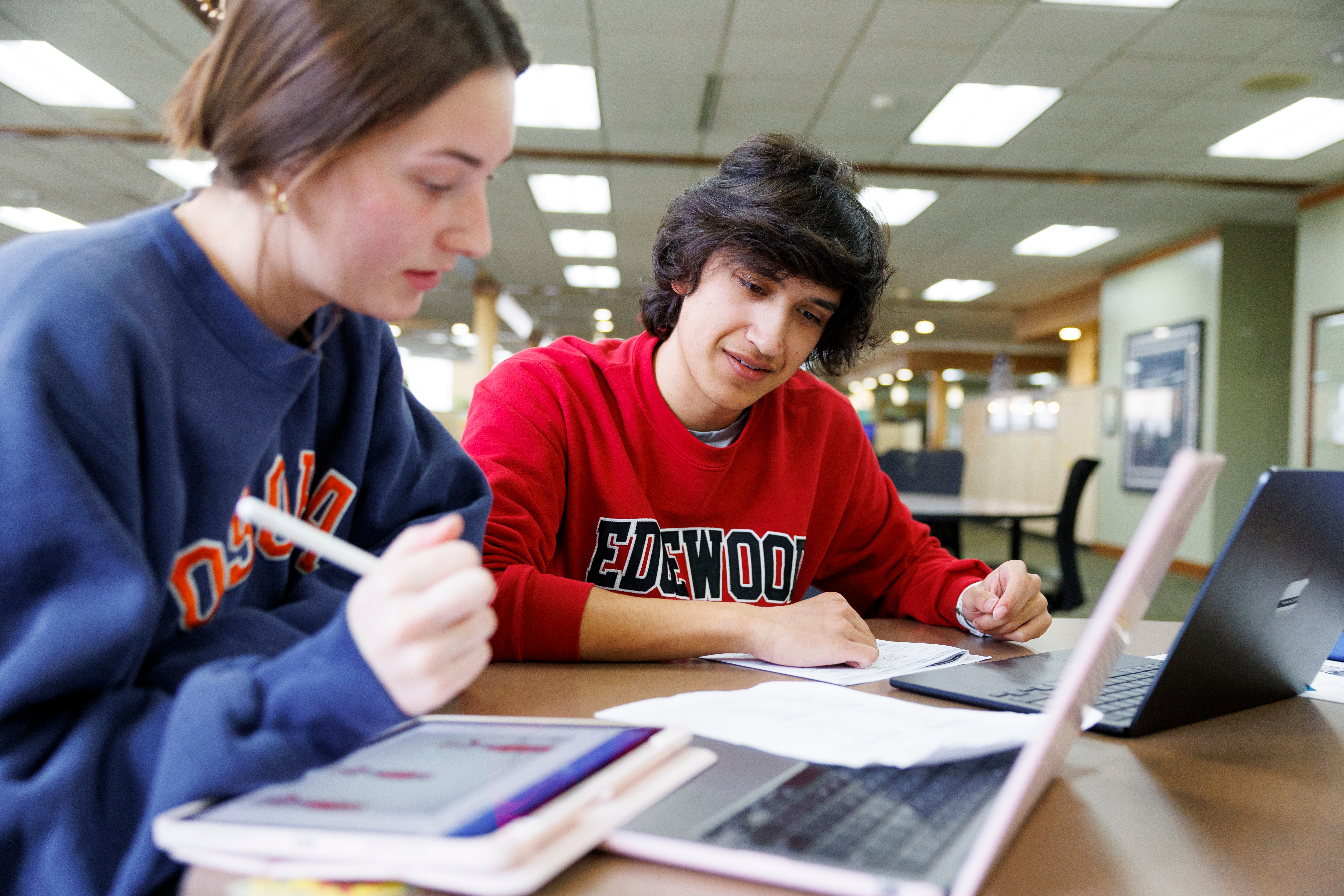 Student studying