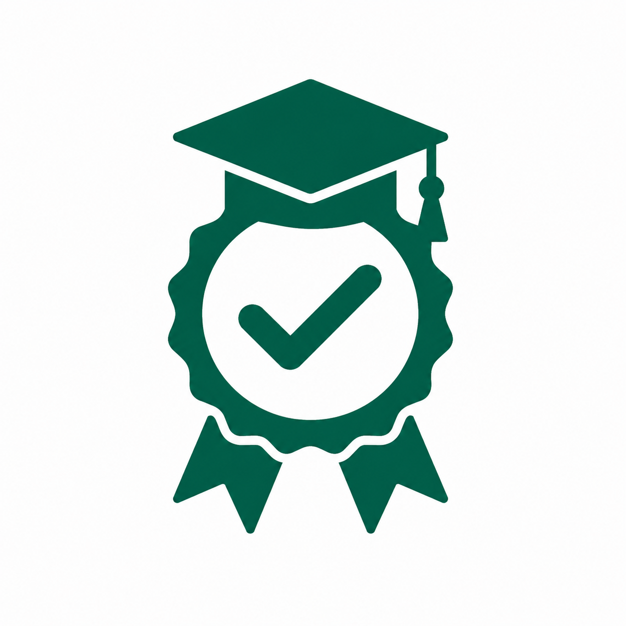 icon: award ribbon wearing graduation cap
