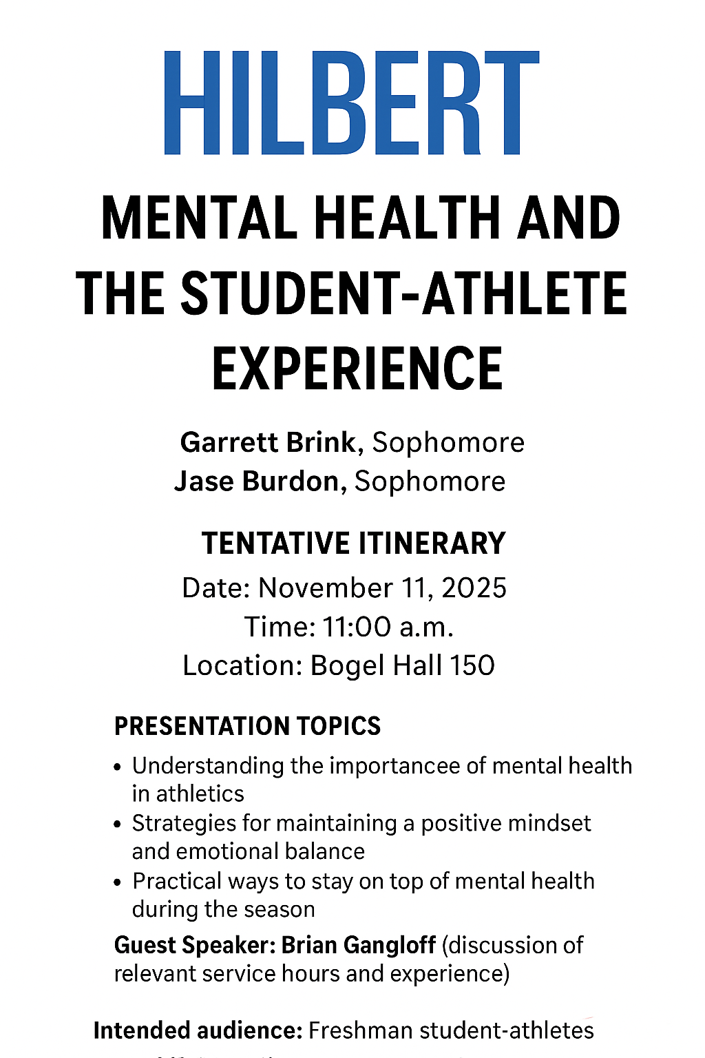 Image of Mental Health and the Student-Athlete Experience (passport event)