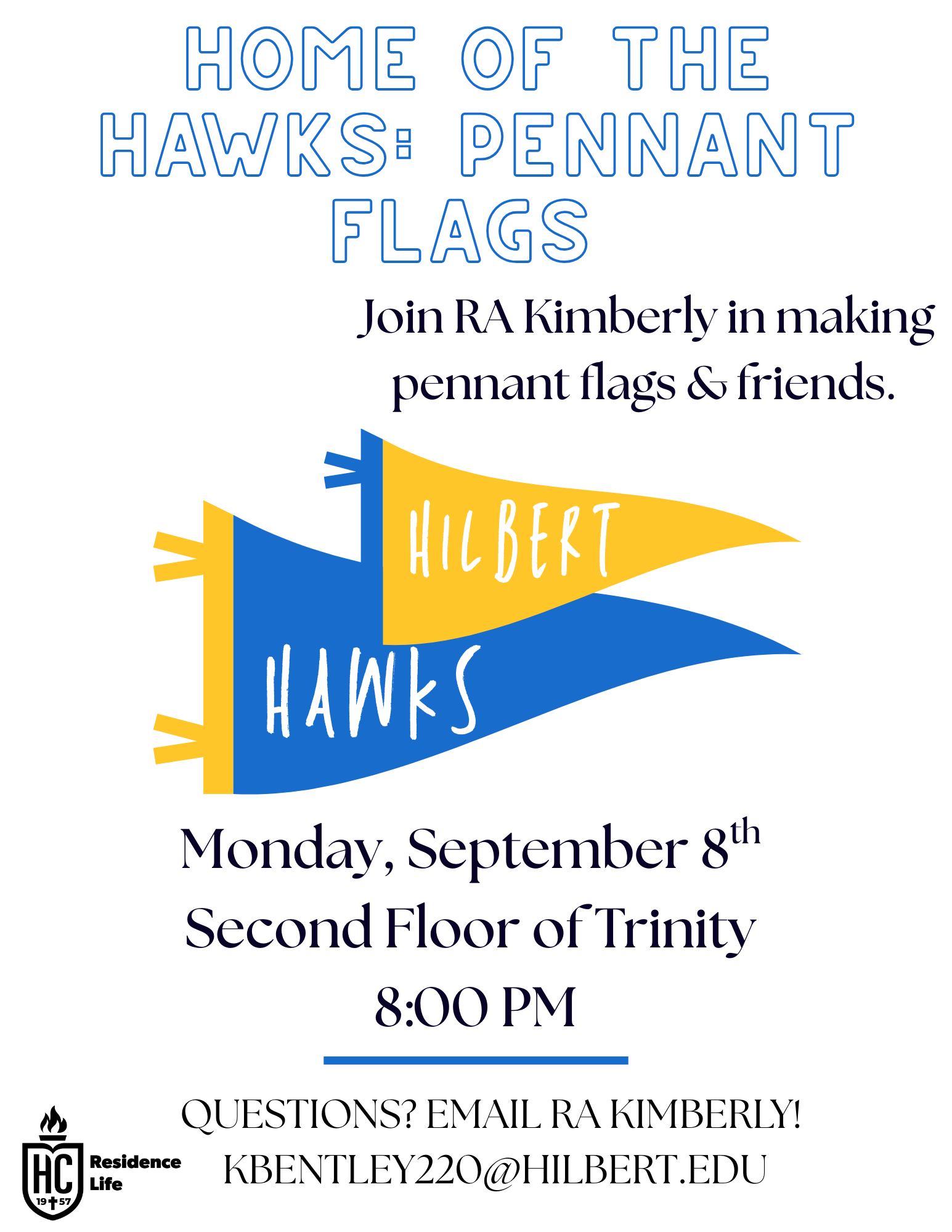 Image of Home of the Hawks: Pennant Flags