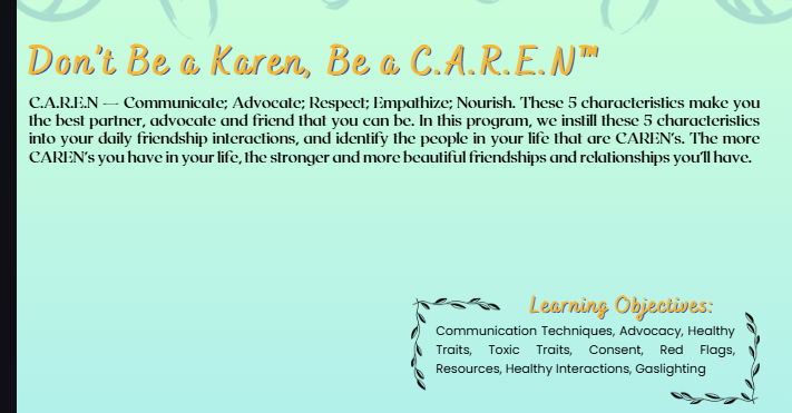 Image of Don't be a KAREN- Be a C.A.R.E.N! with Award Winning Speaker Marissa Cohen (Passport Event)