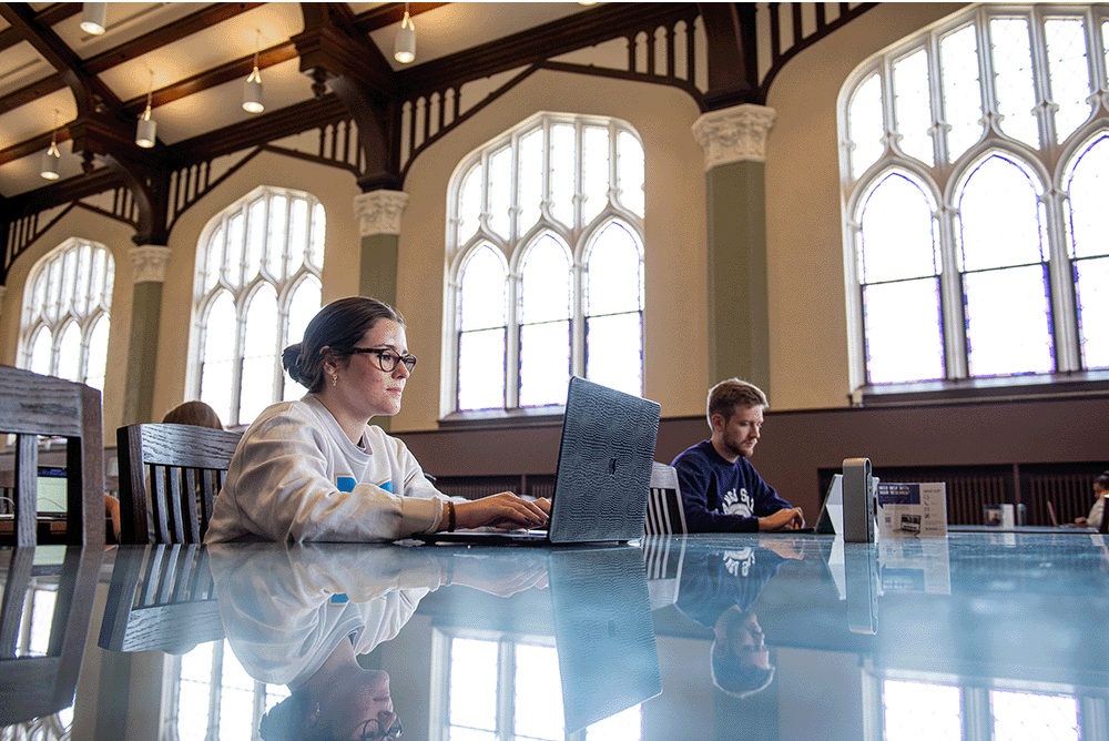 2 students on their laptops