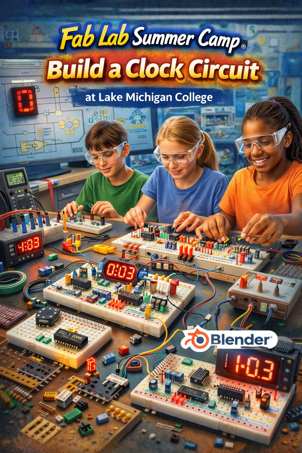 Image of Fab Lab Summer Camp: Build a Clock Circuit