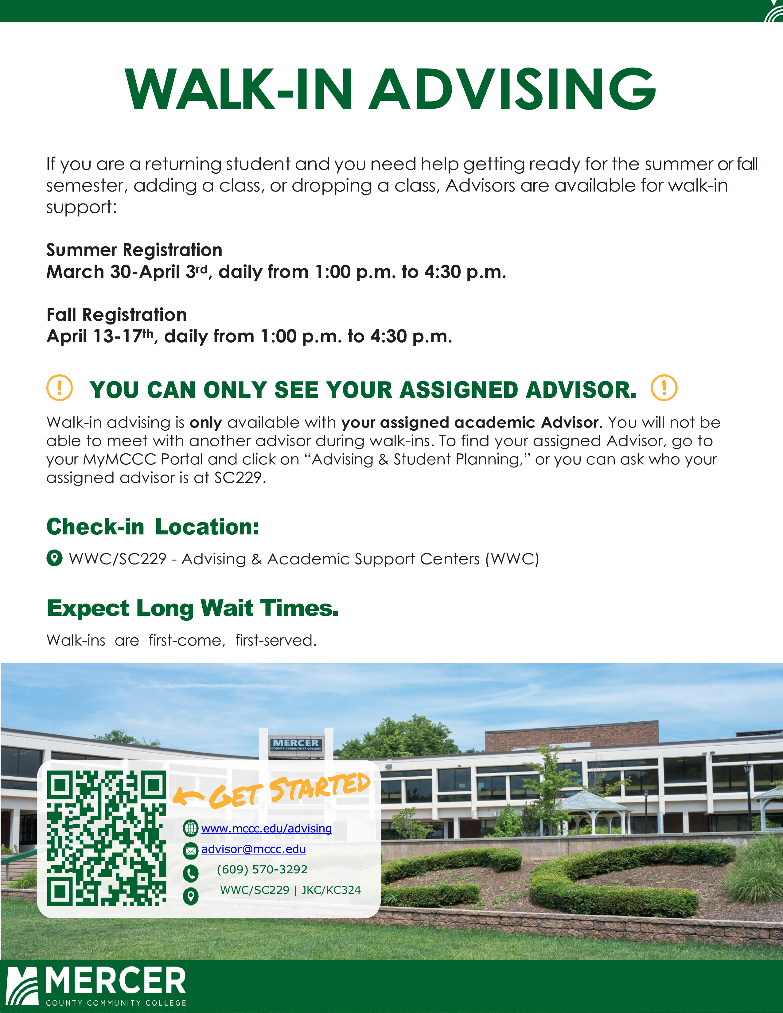 Walk-In Advising