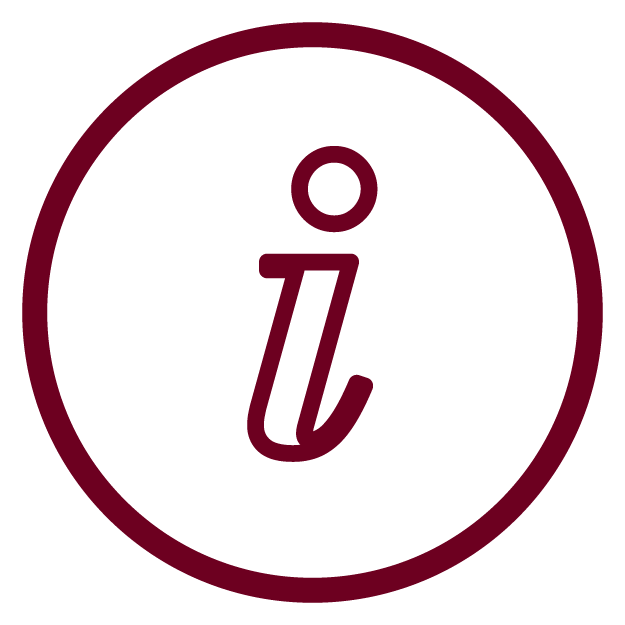 Icon of an information 'I' in a circle