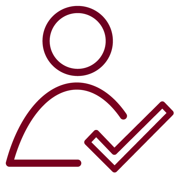 Icon of person with a check mark