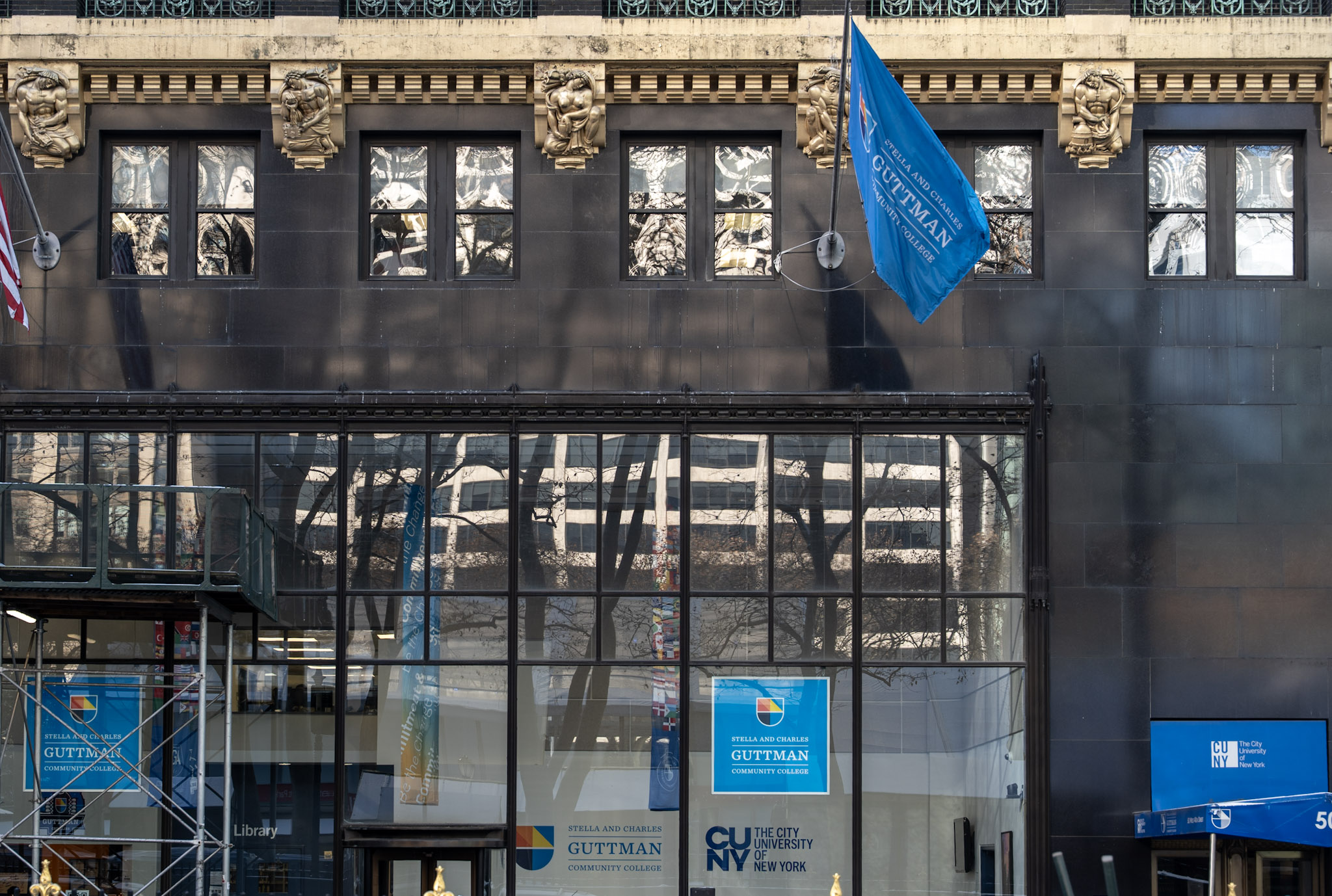 Glass building entrance