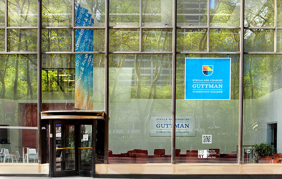 Glass building entrance