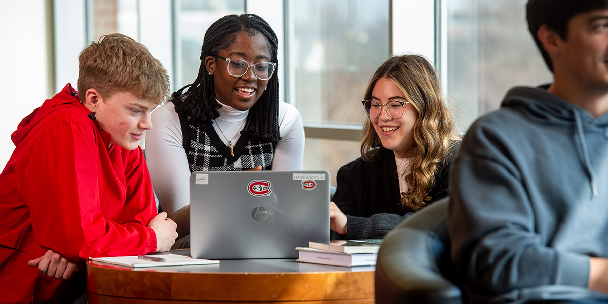 Students working in a group