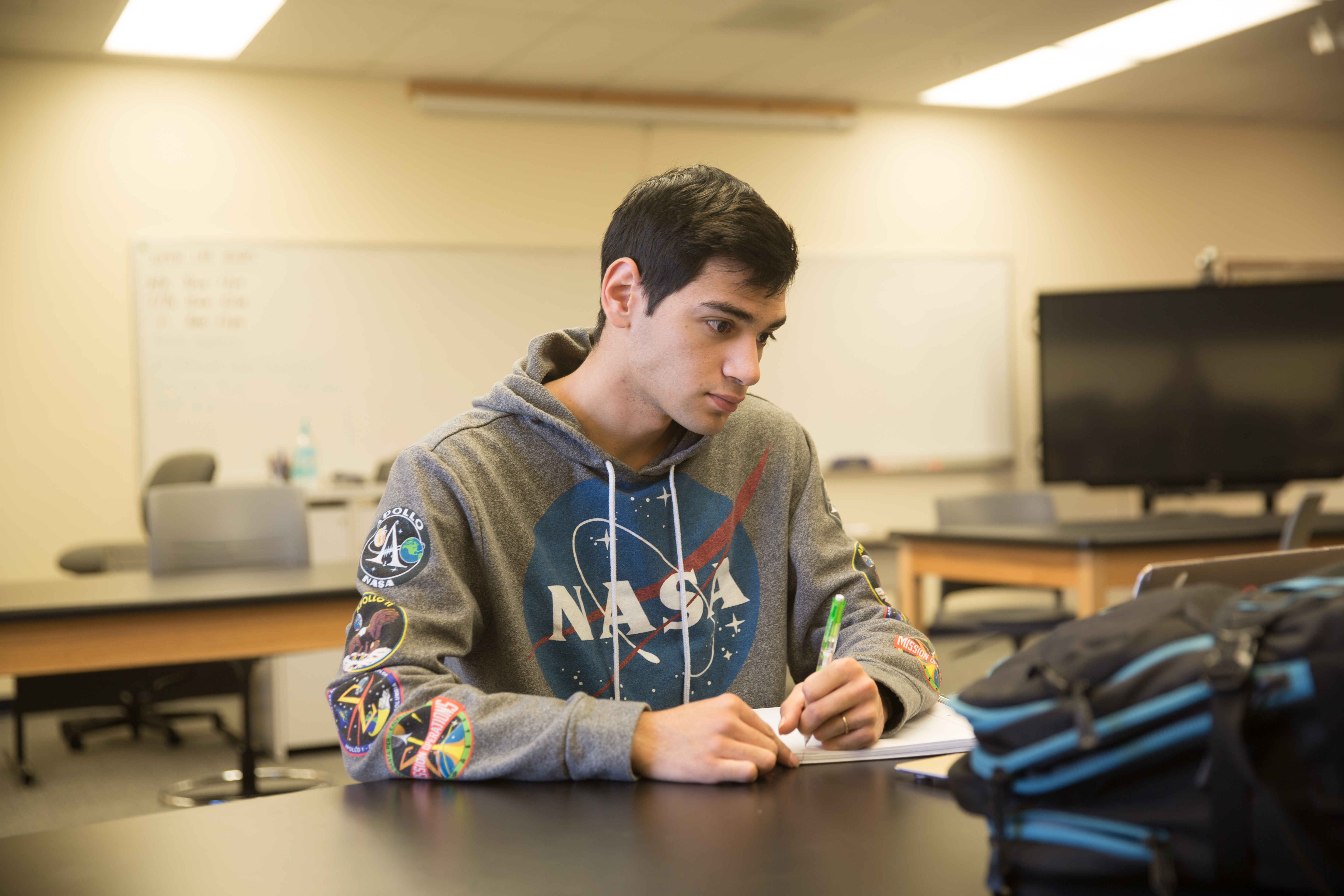 Student working on an assignment