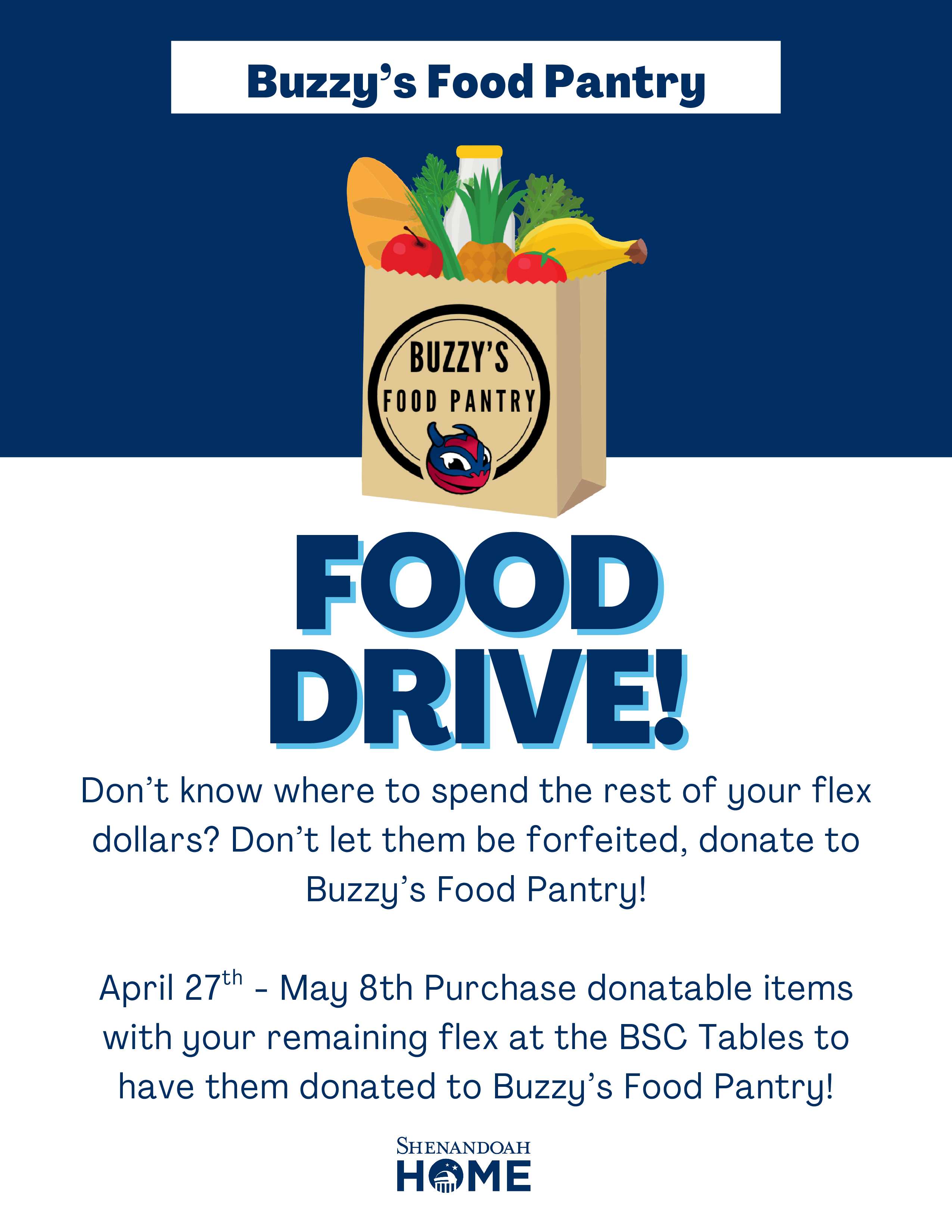 Image of Flex Dollar Donation to Buzzy's Food Pantry