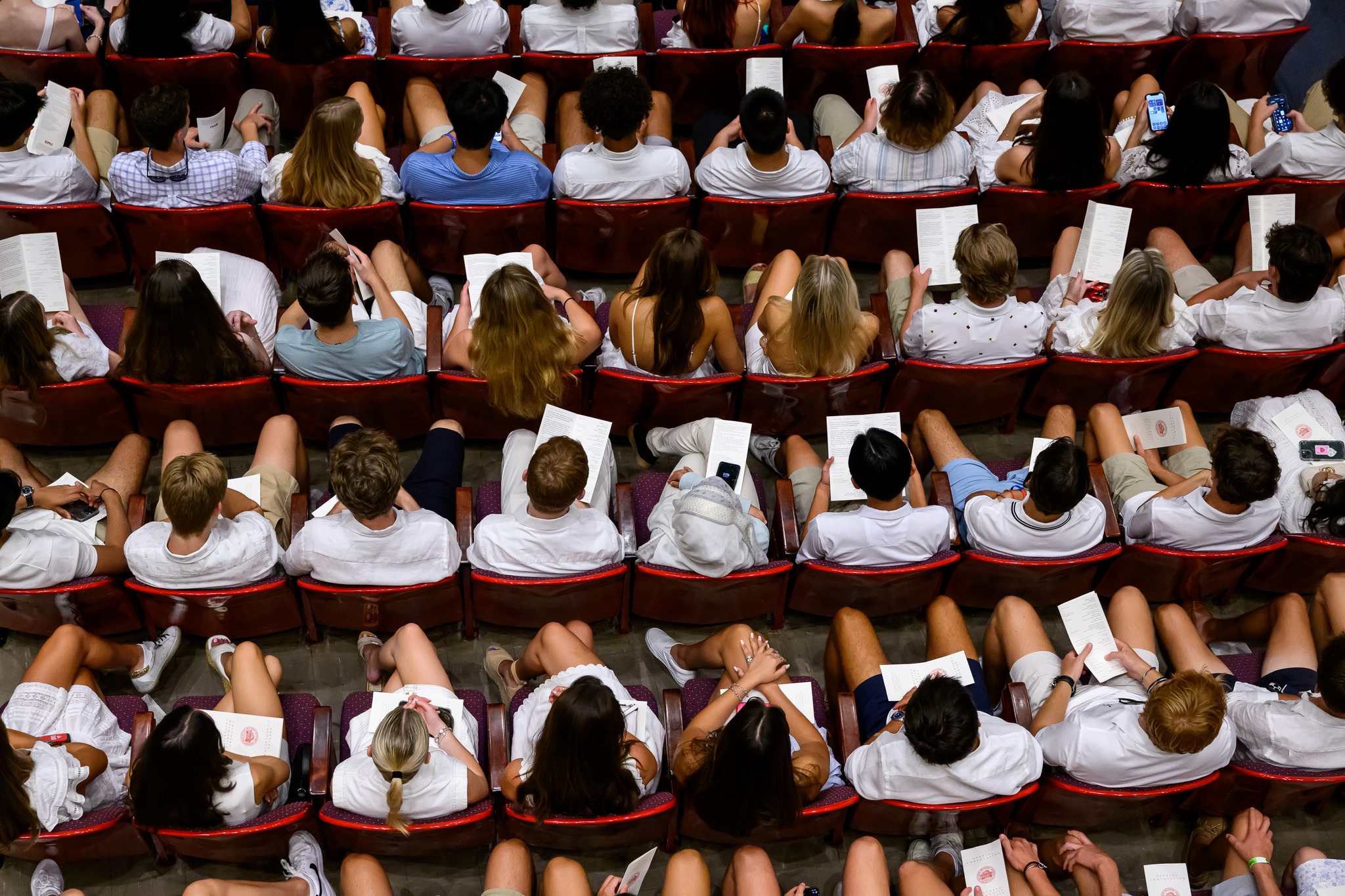 Students attending convocation