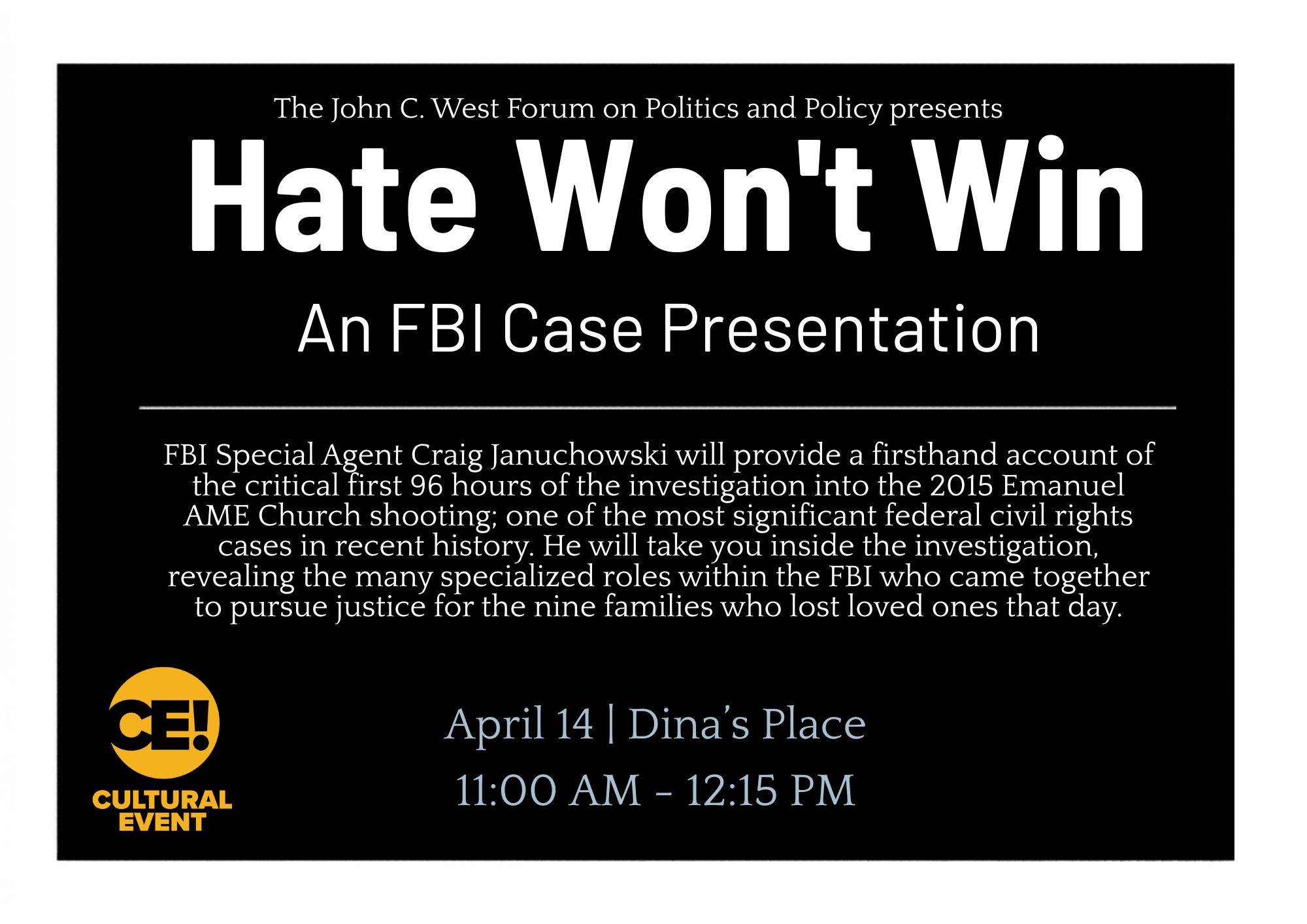 Image of FBI Case Presentation: Hate won't Win