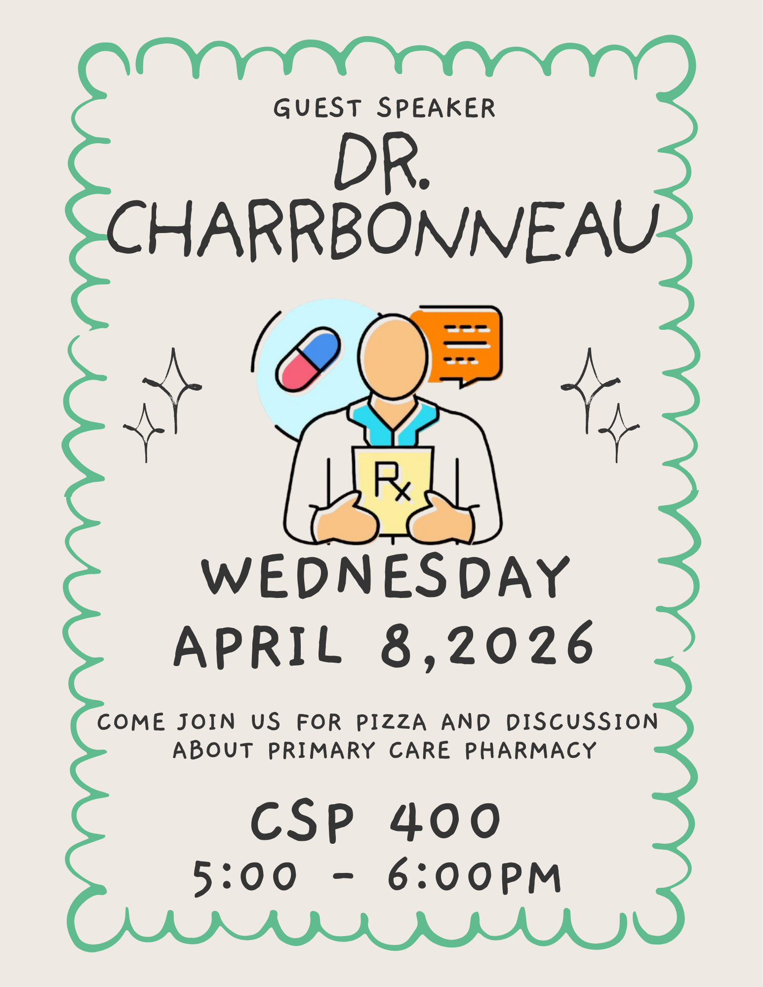 Image of Dr. Charbonneau Guest Speaker 