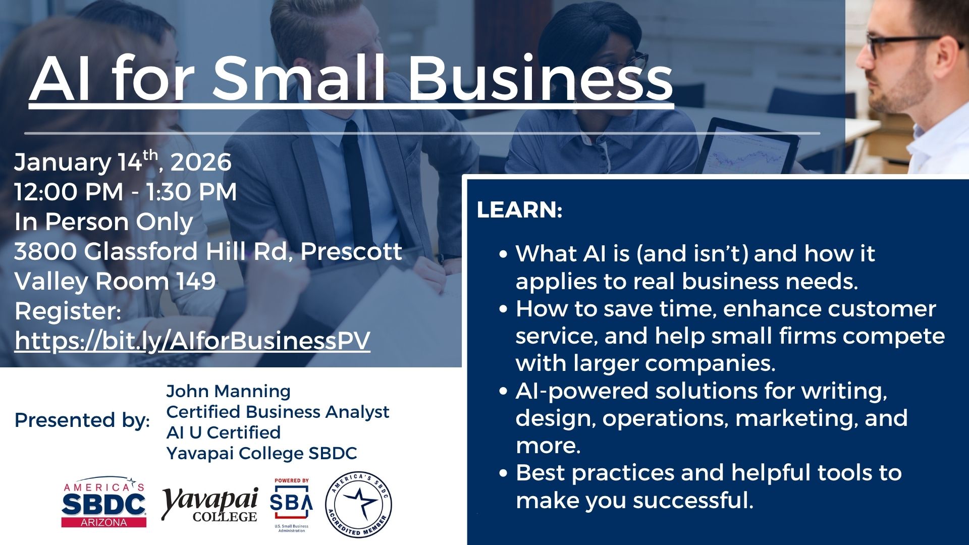 Image of YC SBDC - AI FOR SMALL BUSINESS